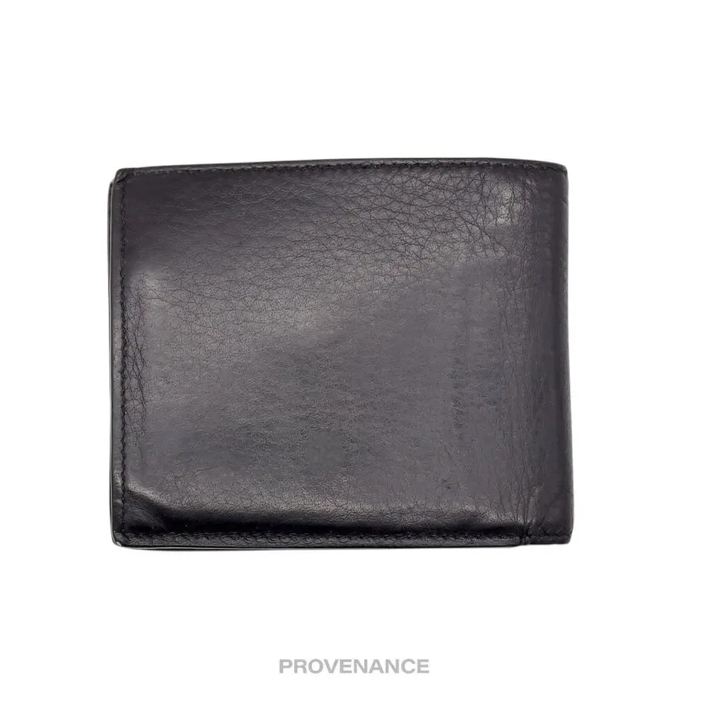 🔴 Balenciaga Logo Bifold Wallet - Black Leather